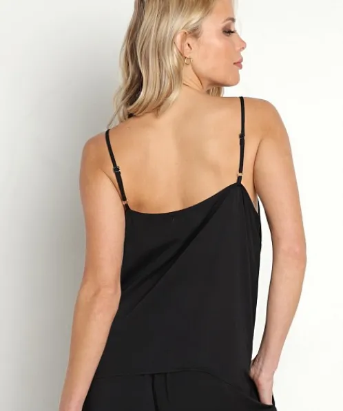 Bella Dahl Sleep Shirts>Ecovera Camisole PJ Top Black