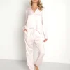 Bella Dahl Sleep Shirts>Ecovera Long Sleeve Button Down PJ Top Whisper Pink