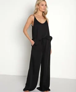 Bella Dahl Pants>Ecovera Wide Leg PJ Pant Black