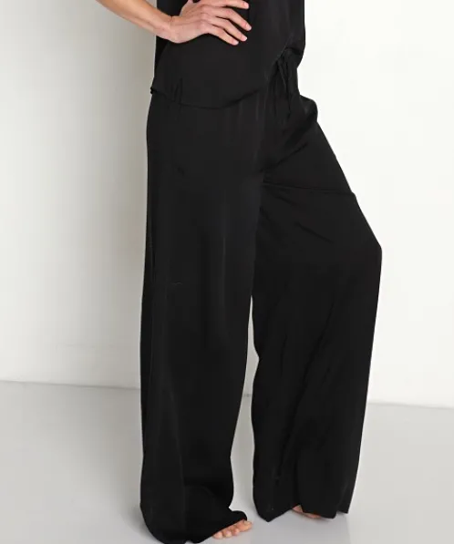 Bella Dahl Pants>Ecovera Wide Leg PJ Pant Black