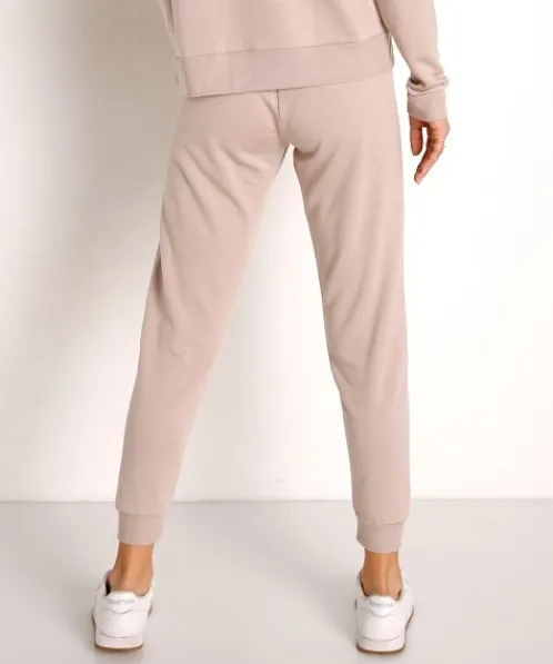 Beyond Yoga Pants | Bottoms>Cozy Fleece Lounge Around Midi Jogger Chai