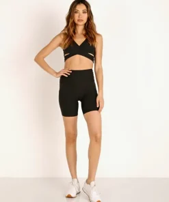 Beyond Yoga Bottoms>High Waisted Pocket Biker Short Darkest Night Spaced