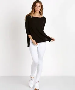Beyond Yoga Tops>On and Off Ribbed Boxy Tunic Black
