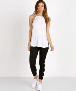 Beyond Yoga Tops>Slink or Swim Dropped X Tank White