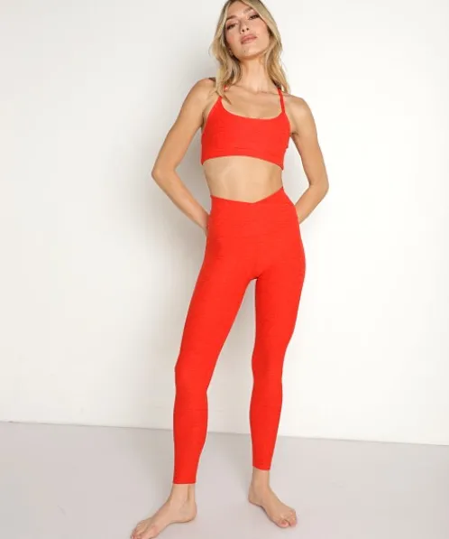 Beyond Yoga Bottoms>Spacedye At Your Leisure High Waisted Legging Redflo