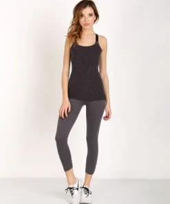 Beyond Yoga Tops>Spacedye Double Crossed Cami Black/Steel Spacedye