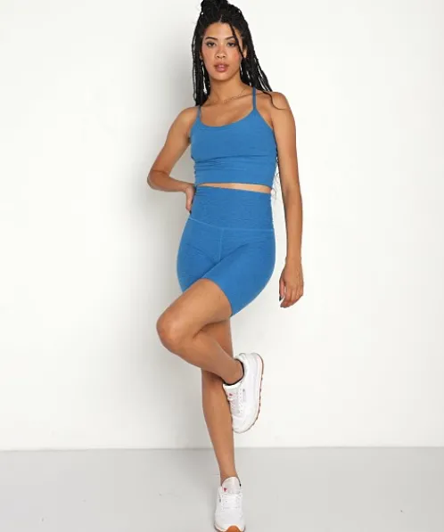 Beyond Yoga Bottoms>Spacedye High Waisted Biker Short Gulf Stream
