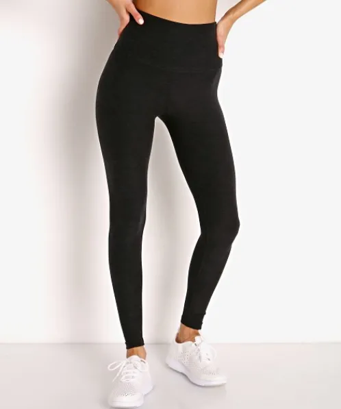 Beyond Yoga Bottoms>Spacedye High Waisted Midi Legging Darkest Night