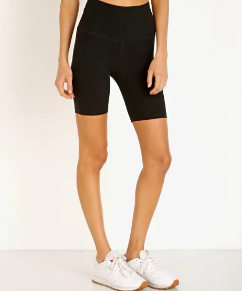 Beyond Yoga Bottoms>Spacedye High Waisted Biker Short Darkest Night