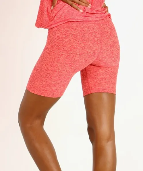 Beyond Yoga Bottoms>Spacedye High Waisted Biker Short Raspberry Peach Fu