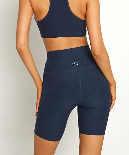 Beyond Yoga Bottoms>Spacedye High Waisted Biker Short Nocturnal Navy