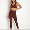 Beyond Yoga Sports Bras>Spacedye Lift Your Spirits Bra Mahogany Brown