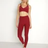 Beyond Yoga Bottoms>Spacedye Midi High Waisted Legging Garnet Red Heathe