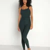 Beyond Yoga Bottoms>Spacedye Midi High Waisted Legging Forest Green-Pine