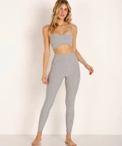 Beyond Yoga Bottoms>Spacedye Midi High Waisted Legging Silver Mist