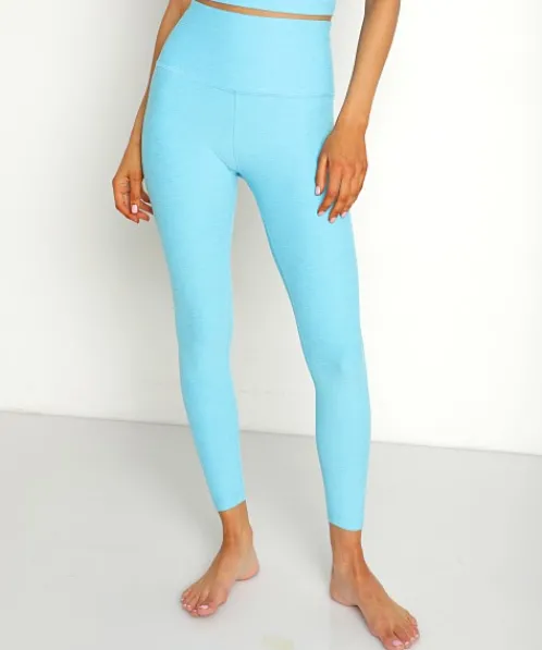 Beyond Yoga Bottoms>Spacedye Midi High Waisted Legging Capri Blue/Grotto