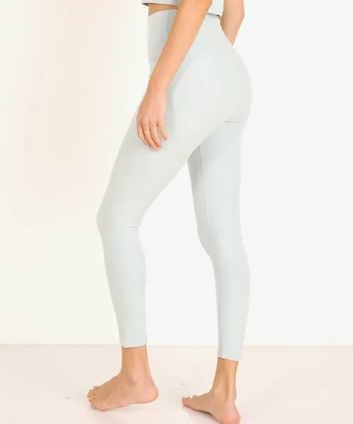 Beyond Yoga Bottoms>Spacedye Midi High Waisted Legging Aqua Mist