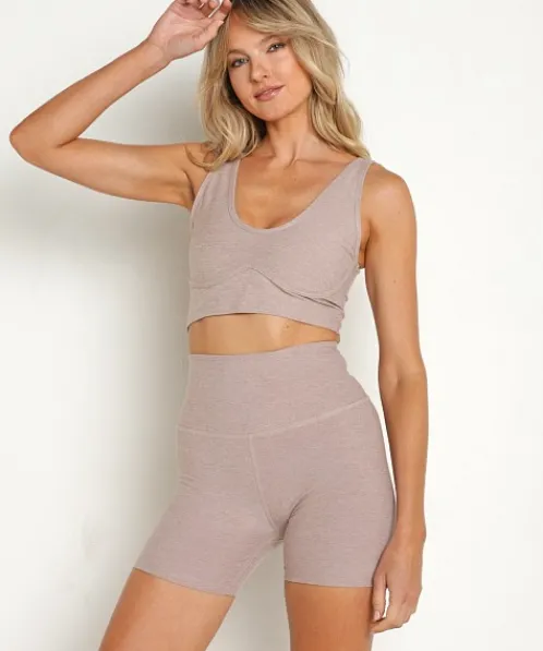 Beyond Yoga Sports Bras>Spacedye Shape It Long Line Bra Chai