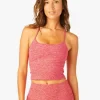 Beyond Yoga Sports Bras>Spacedye Slim Racerback Cropped Tank Raspberry Peach