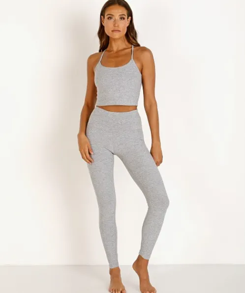 Beyond Yoga Sports Bras>Spacedye Slim Cropped Tank Silver Mist