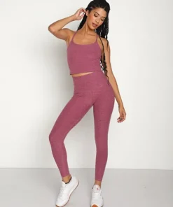 Beyond Yoga Sports Bras>Spacedye Slim Racerback Cropped Tank Pale Plum