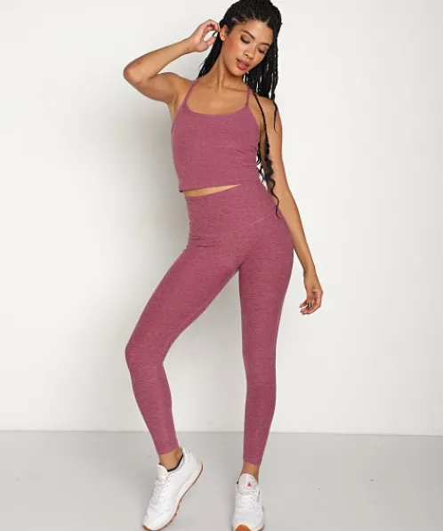 Beyond Yoga Sports Bras>Spacedye Slim Racerback Cropped Tank Pale Plum