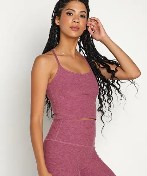 Beyond Yoga Sports Bras>Spacedye Slim Racerback Cropped Tank Pale Plum