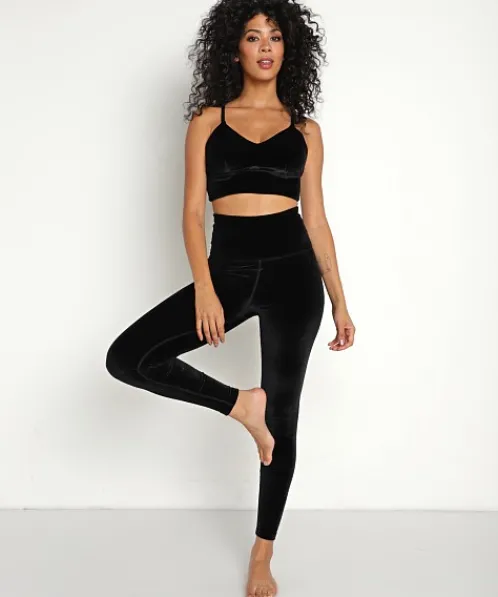 Beyond Yoga Bottoms>Velvet Motion High Waisted Midi Legging Black Velvet