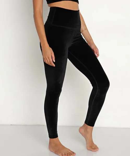 Beyond Yoga Bottoms>Velvet Motion High Waisted Midi Legging Black Velvet