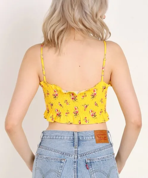 Blue Life Tops>Blossom Ruffle Bralette Wildflower Sunflower