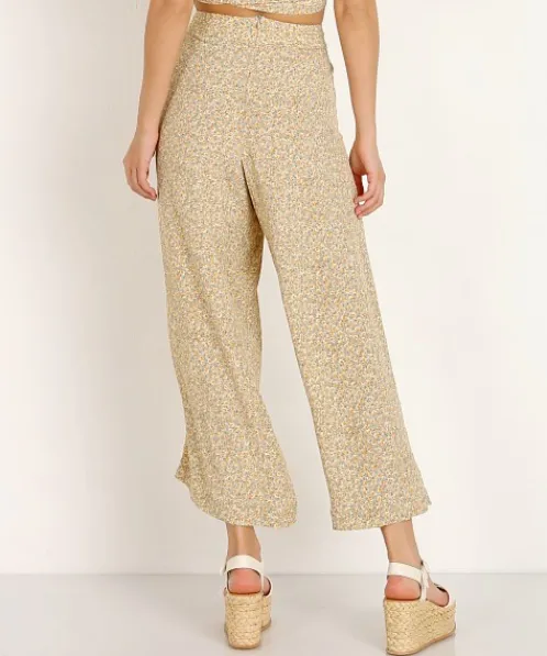 Blue Life Pants>Carley High Waisted Culotte Dream Garden Sand
