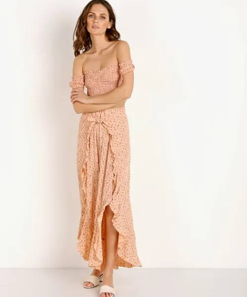 Blue Life Pants>Ruffle Culotte Fantasy Ditsy Petal