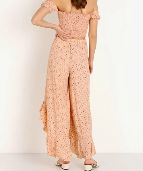 Blue Life Pants>Ruffle Culotte Fantasy Ditsy Petal