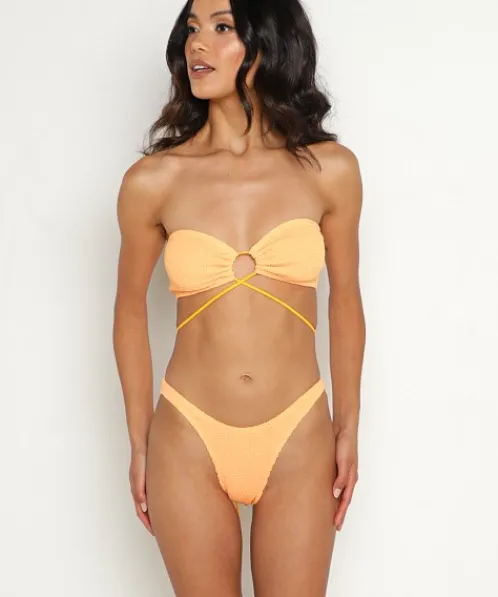 Bond-Eye Bikinis>BOUND by Margarita Bandeau Bikini Top Tangerine