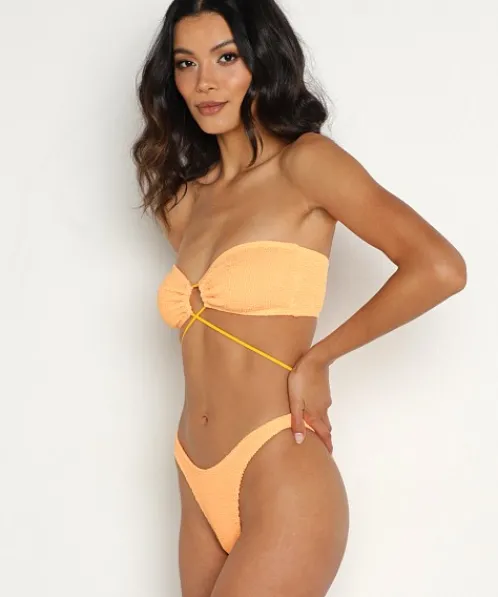Bond-Eye Bikinis>BOUND by Margarita Bandeau Bikini Top Tangerine