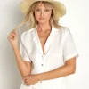 Brixton Accessories>Jo Straw Frayed Fedora Honey