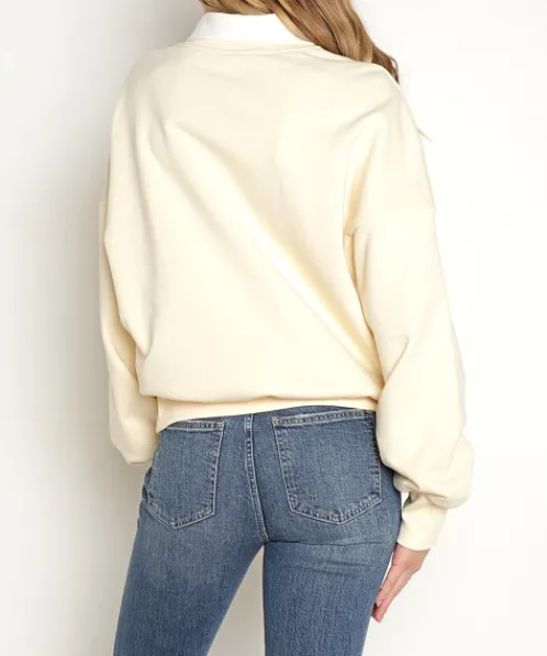 Callahan Knits>Diana Polo Sweatshirt Creme
