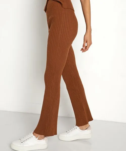 Callahan Knits | Pants>Trish Rib Knit Pant Root Beer