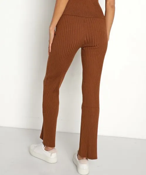 Callahan Knits | Pants>Trish Rib Knit Pant Root Beer