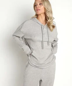 Calvin Klein Knits>Ease Long Sleeve Hoodie Grey Heather