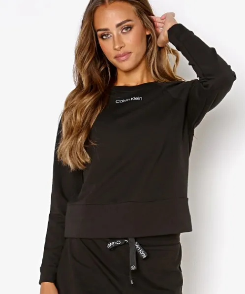 Calvin Klein Sleep Shirts | Knits>Eco Lounge Long Sleeve Sweatshirt Black