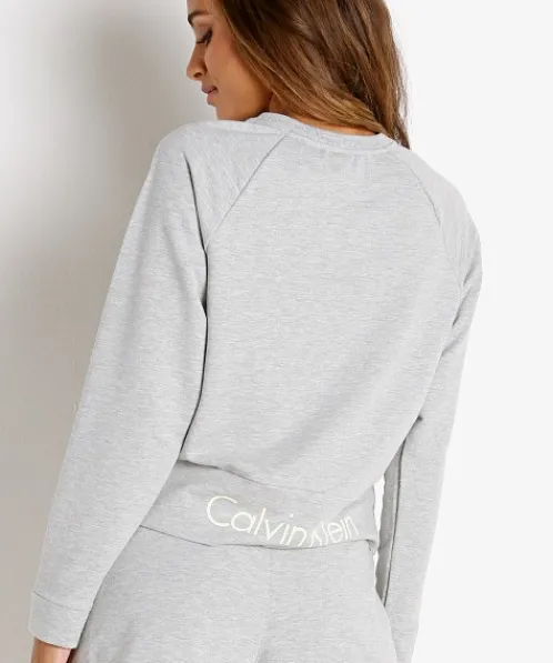 Calvin Klein Sleep Shirts | Knits>Eco Lounge Long Sleeve Sweatshirt Grey Heather