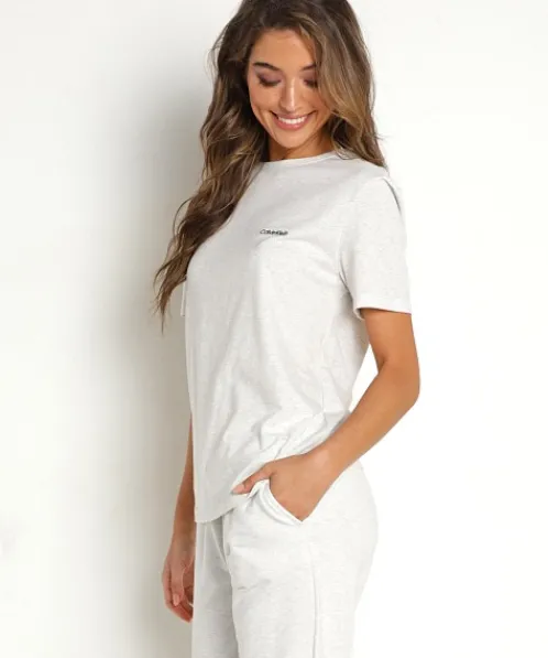 Calvin Klein Sleep Shirts>Modern Cotton Short Sleeve Crew Neck Snow Heather