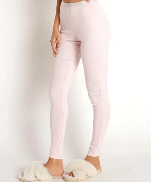 Calvin Klein Pants>Pure Ribbed Legging Barley Pink