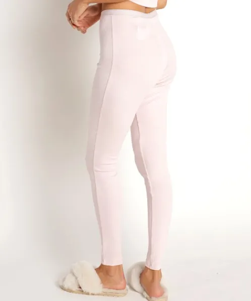 Calvin Klein Pants>Pure Ribbed Legging Barley Pink