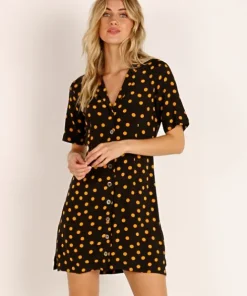 Capulet Dresses>Lelaina Dress Gold Dot