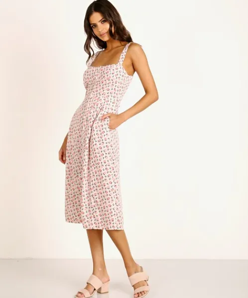 Capulet Dresses>Sunny Midi Dress Dotted Micro Floral