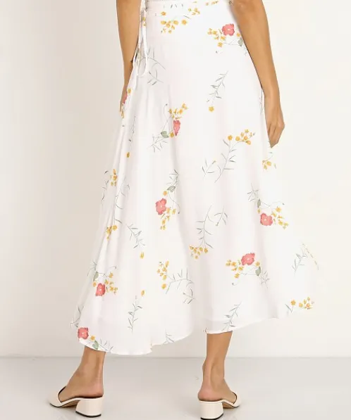Capulet Skirts>Thea Midi Skirt Cream Floral