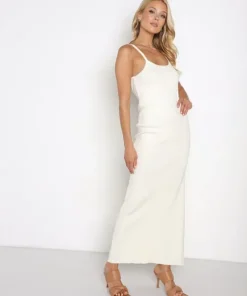 Charlie Holiday Dresses>Deliah Ribbed Midi Dress Cloud