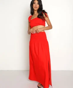 Charlie Holiday Skirts>Marsha Maxi Skirt Fiery Orange